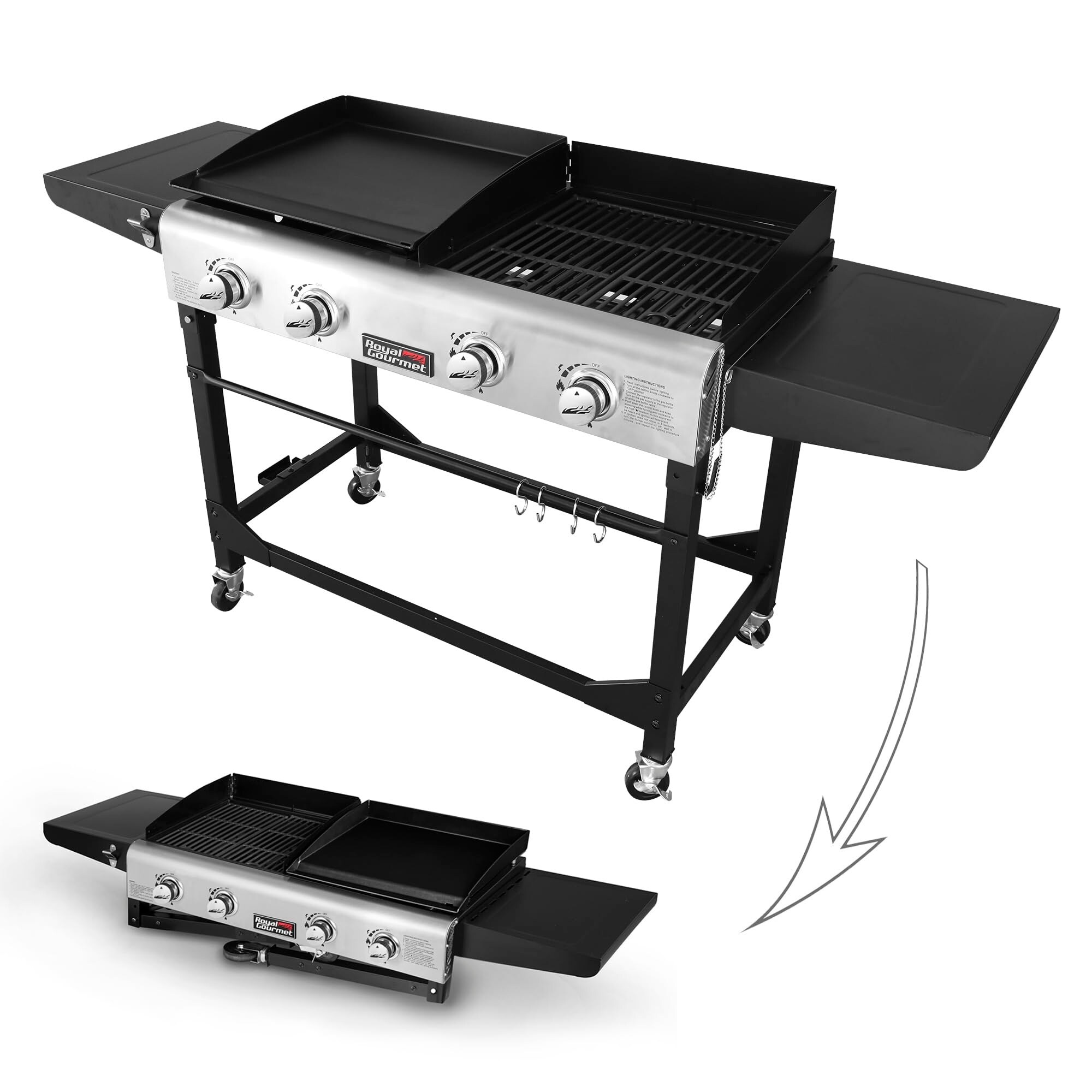 Gas griddle grill combo online